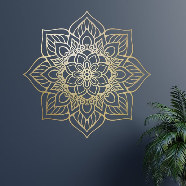 Floral mandala wall art, lace mandala wall decoration, Hindu mandala, wooden rosette wall art, wooden filigree decor • {M24} •