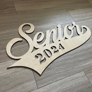 Senior wood sign for pictures, Senior 2024 backdrop, Graduation sign for pictures, Graduation gift, Graduation decor, Class of 2024 -SWOOSH