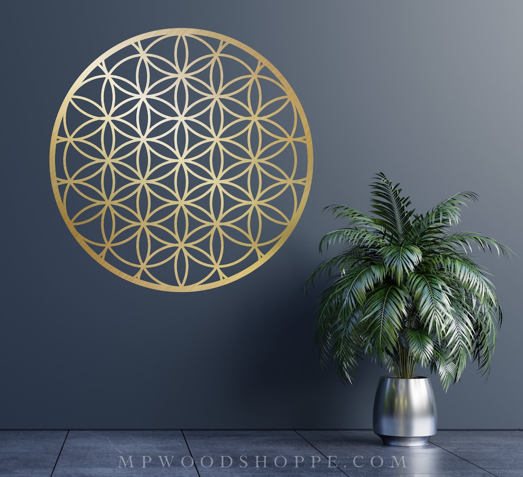 Flower of Life Wall Art • Wooden Flower of Life Wall Decoration • Seed ...