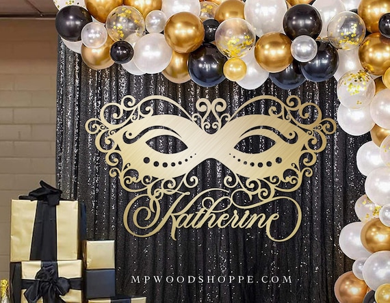 Masquerade Mask Sign, Quinceañera Sweet Sixteen Party Decor