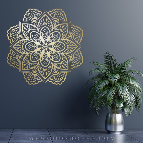 Mandala Home Decor Flower Mandala Wall Decoration Wood Etsy
