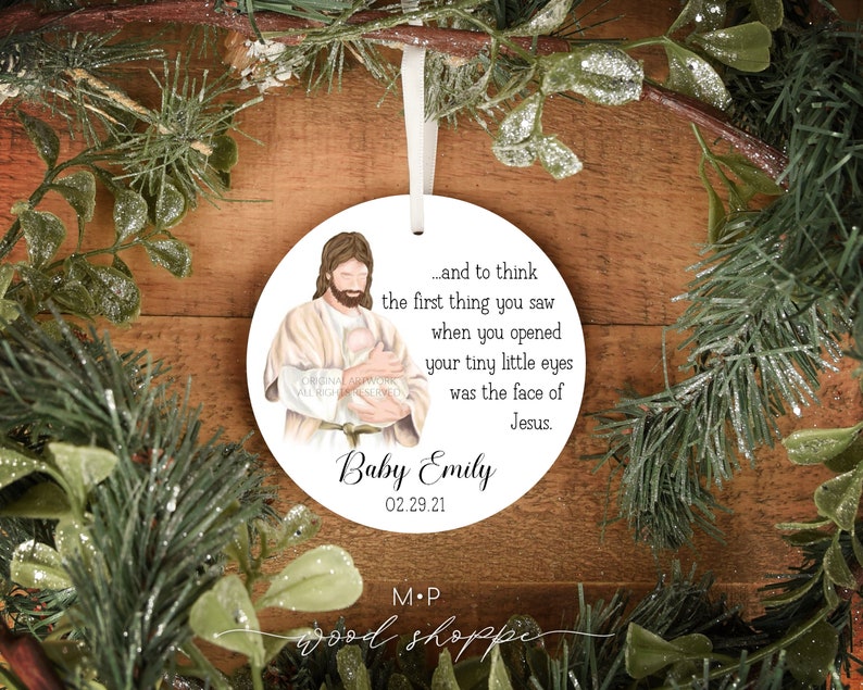 Miscarriage Memorial Ornament Jesus Holding Baby Ornament Etsy