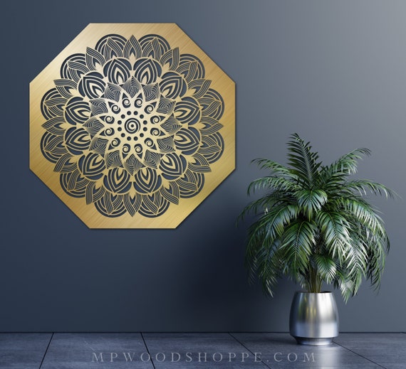 Geometric Wooden Mandala Wall Art Hexagon Mandala Wall Decor Wooden Mandala With Lace Design Laser Cut Mandala M40 Etsy Canada