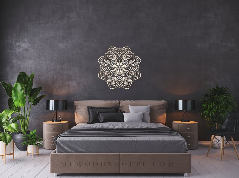 Mandala Home Decor Flower Mandala Wall Decoration Wood Etsy