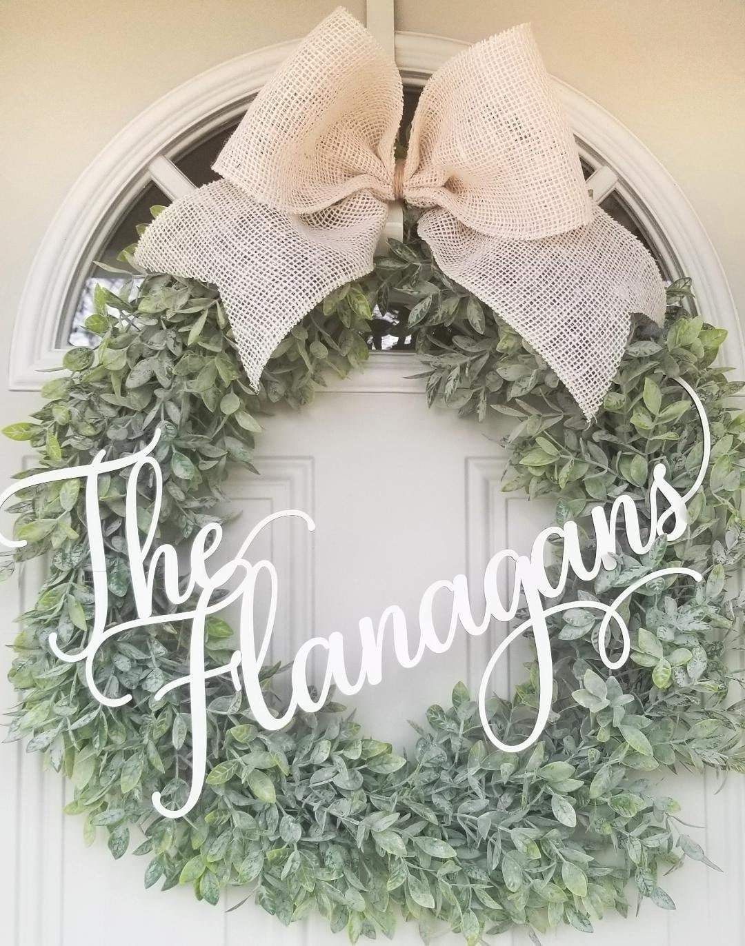 Name for door wreath • Laser cut name • Name for door hanger • Farmhouse wall decor • Farmhouse decoration • WREATH is NOT INCLUDED •