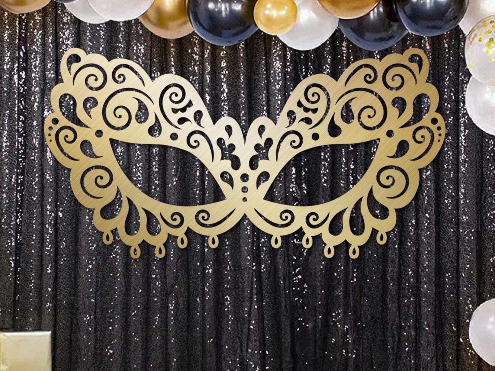 Carnival Masquerade Party Decor, Mardi Gras Masquerade Backdrop Sign ...