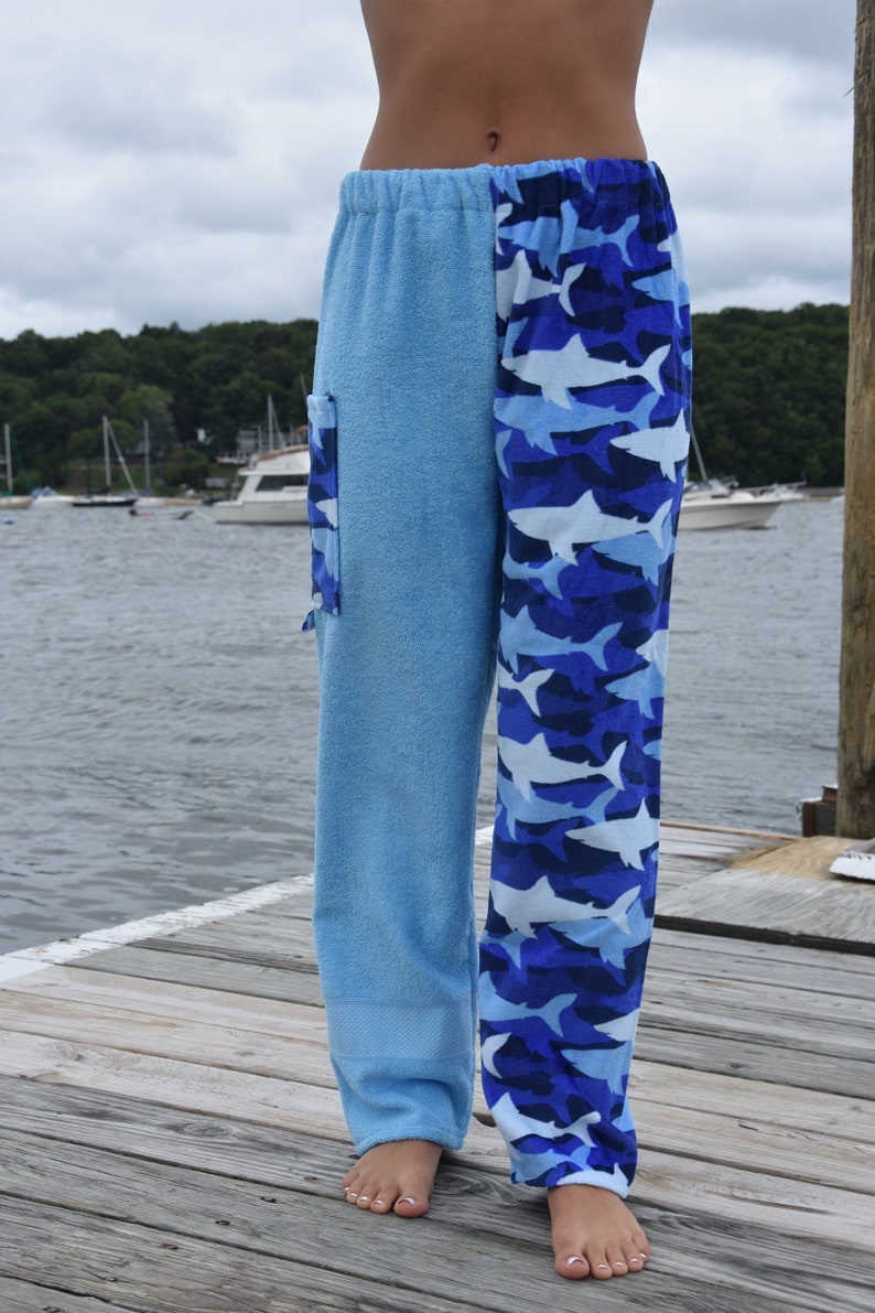 Towel Pants Shark Pattern for Beach Swimming Bathing image 0