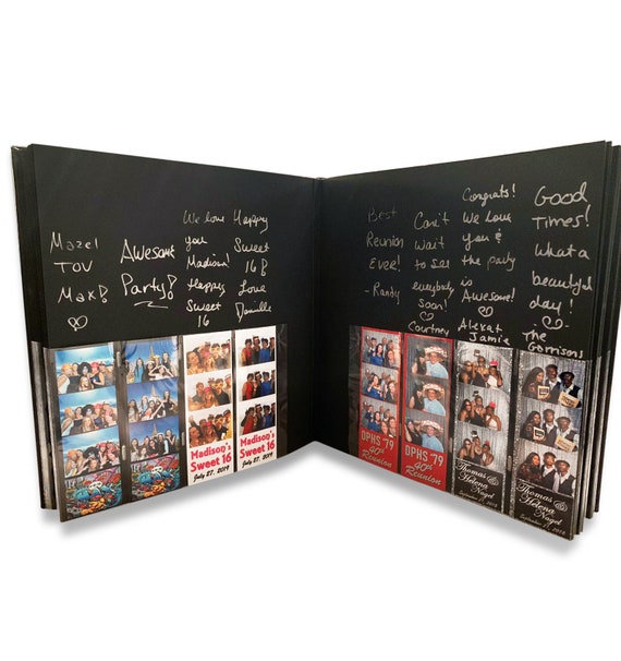 Photo Booth Album for 2x6 Photo Strips Holds 216 Photobooth Photos on 54  Pages Slide-in Photo Booth Photo Album Wedding Scrapbook 