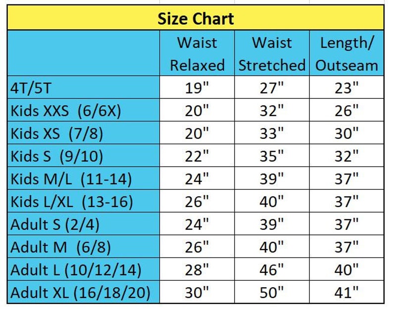 Flamingo Jeans Size Chart
