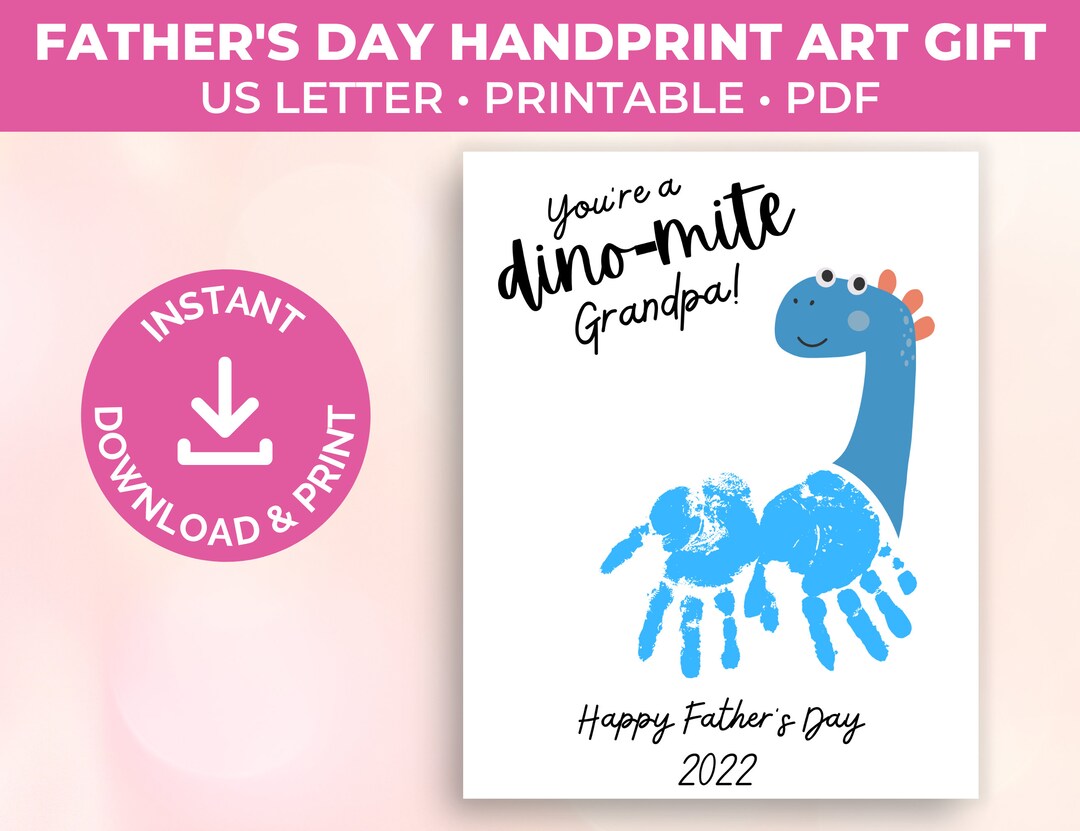 Printable Grandpa Father's Day Handprint Gift From Kids - Etsy