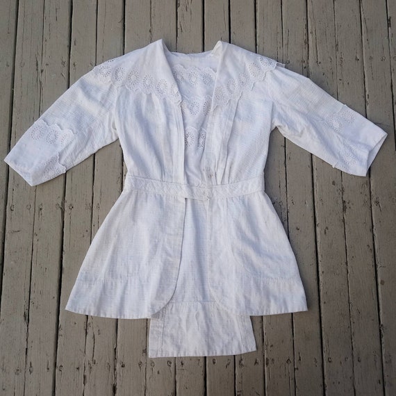 Antique 1900s Edwardian Textured Cotton Spring Jac