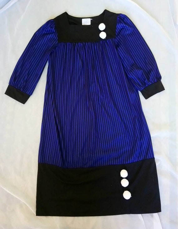 Vintage 1980's Striped Pierrot Dress size S