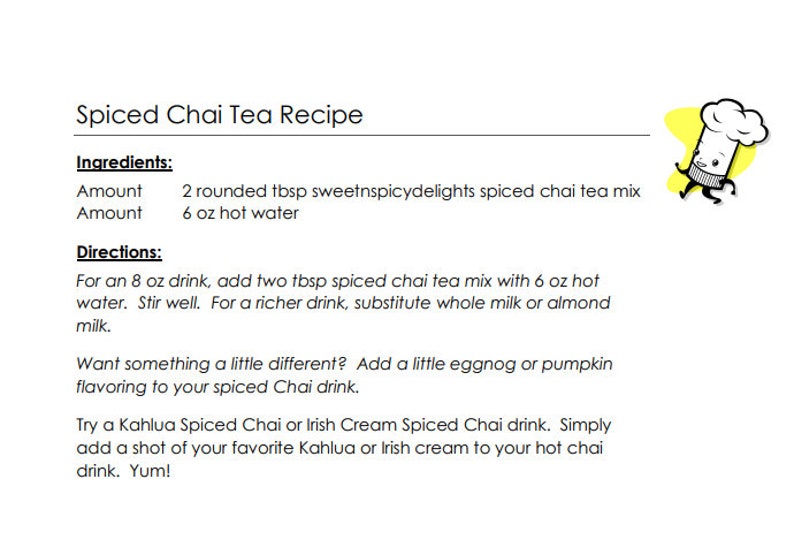 Spiced Chai Tea Mix, Winter Hot Drink Mix Etsy