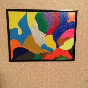 Framed Abstract Acrylic Painting 9x12