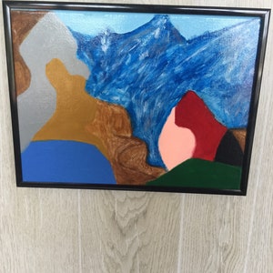 Framed Acrylic Painting “Mountain View”9x12