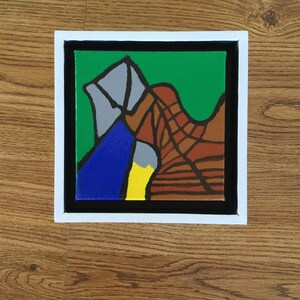 Abstract &quot;Friends&quot; 6X6 Small Animal Acrylic Painting Framed or Unframed