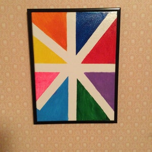 Framed Abstract Acrylic Painting 9x12