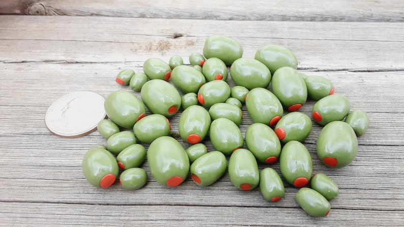 Handmade Miniature Pimento Olives Mixed