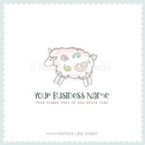 Schaf Logo, Wolle Logo, Stricken Logo, Individuelles Logo-Design, Handgezeichnetes Design, Häkeln Logo, launisches Logo, Wolle Kreationen, Tier Logo