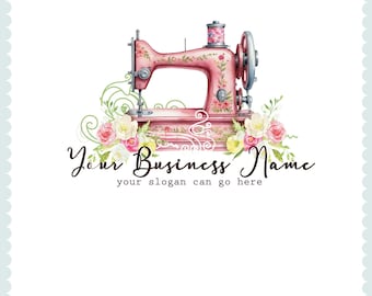 Pink Nähmaschine Logo: Custom Craft Business Branding (Digital)