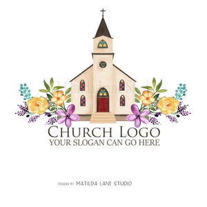 Church Logo, Sunday school Logo, Watercolor Logo, Custom Logo Design, Hand Drawn Design, Christian Logo, Religious Logo,