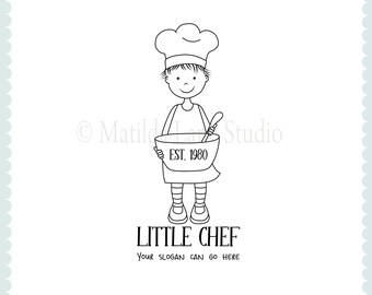 Handgezeichnetes Chef-Logo: Individuelles Bäckerei-Branding (Digitale Datei)