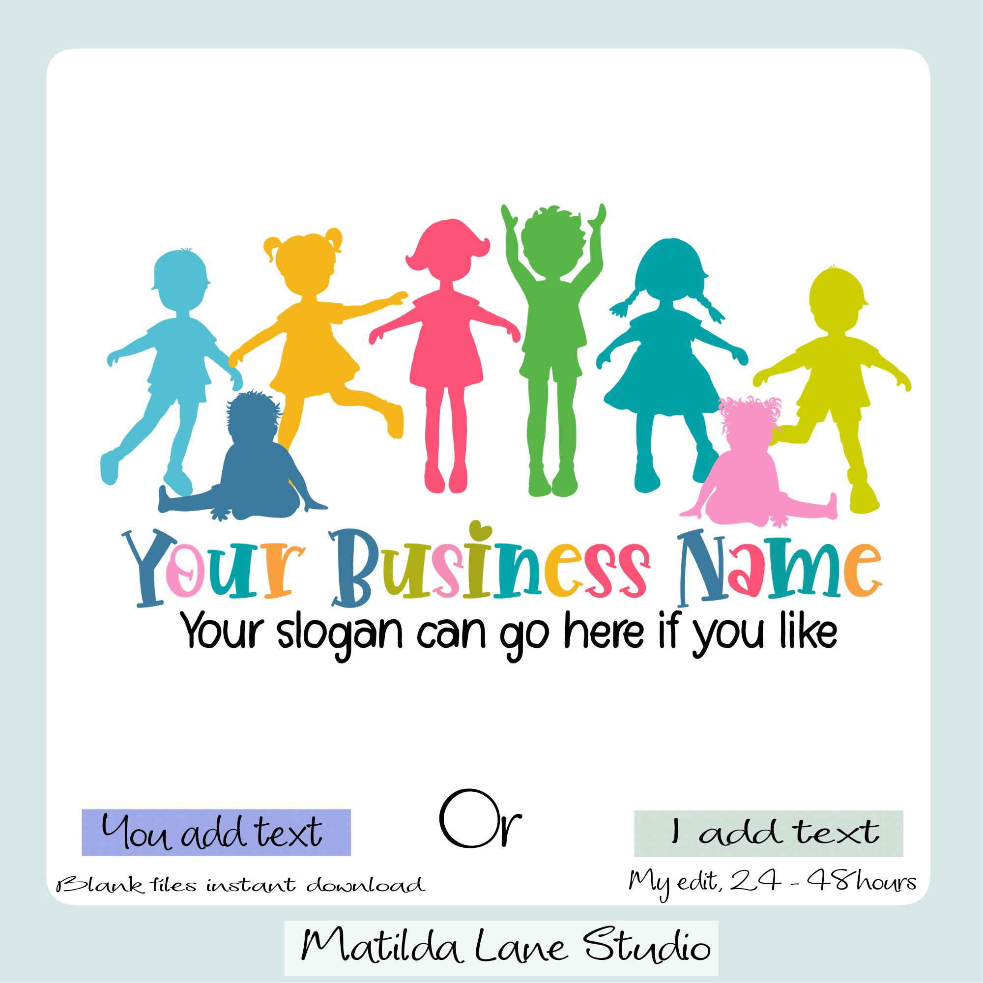 Hand Drawn Childcare Logo: Children Silhouette, Daycare, Baby, Kindergarten  (digital File) You Add Text - Etsy, image size:2000x2000
