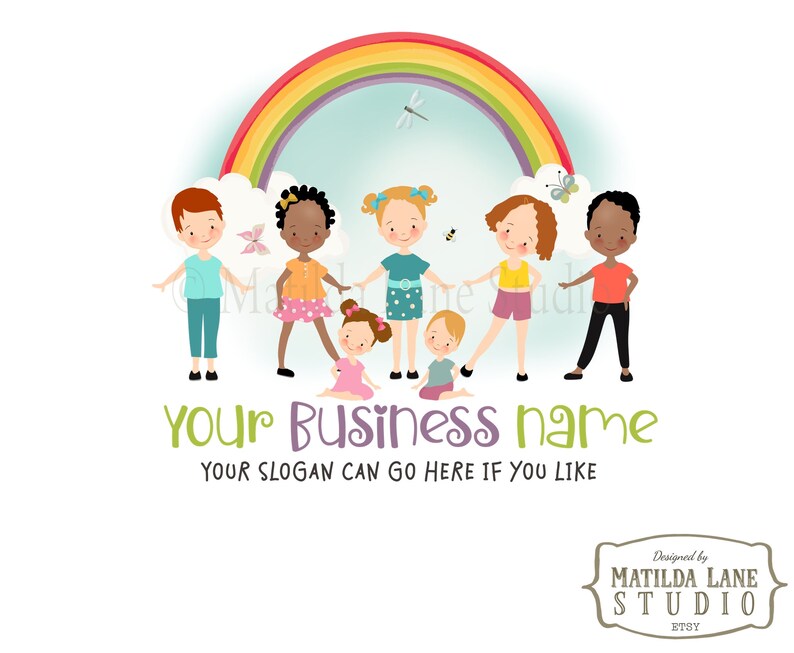Child Care Logo Boutique Logo Aftercare Hand Drawn Kids Etsy