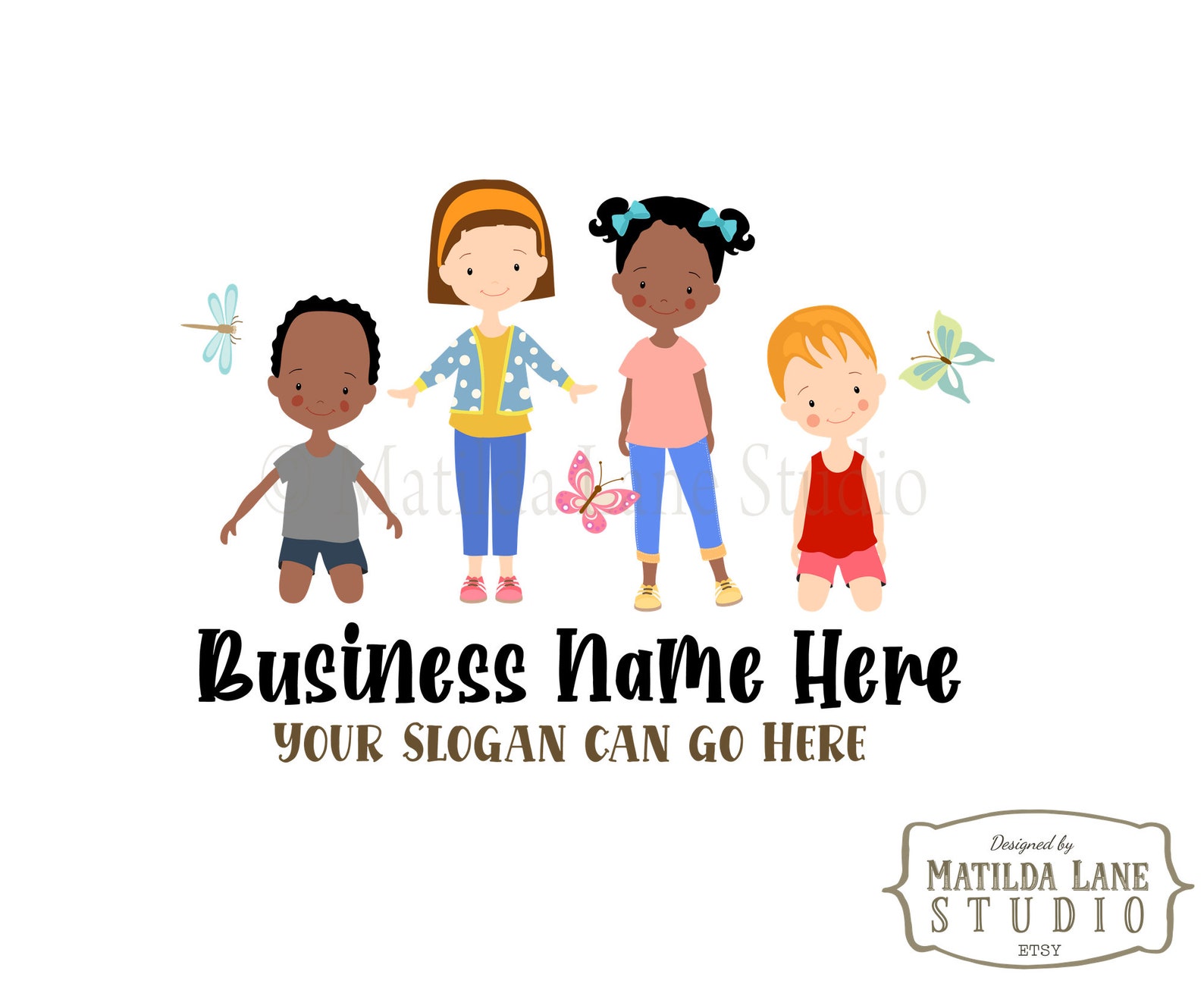 Childcare Logo Children Logo Aftercare Butterflies Hand Etsy Singapore