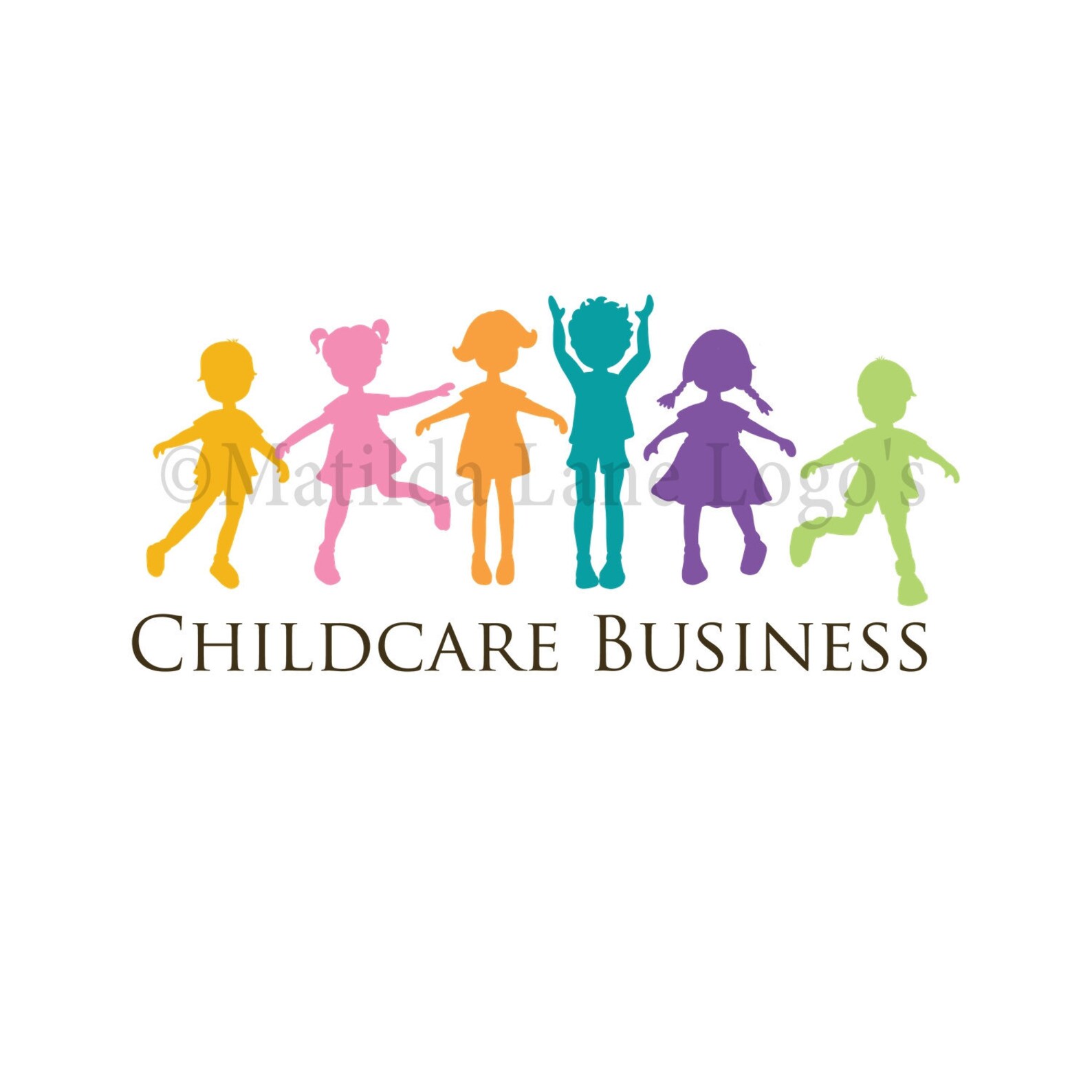 Childcare Logo Children Logo Watercolor Hand Drawn Design Etsy