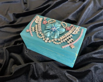 Vintage Jeweled Keepsake Jewelry Box