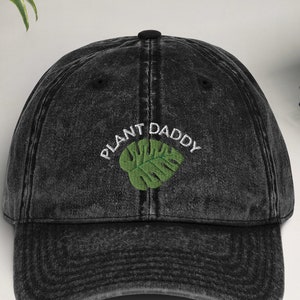 Plant Daddy Dad Hat for Plant Lover, Different colors, Vintage Cotton Twill Cap, botanical art, planting, botanical print