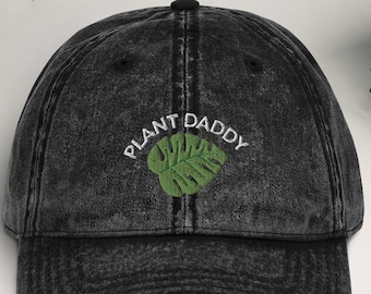 Plant Daddy Dad Hat for Plant Lover, Different colors, Vintage Cotton Twill Cap, botanical art, planting, botanical print