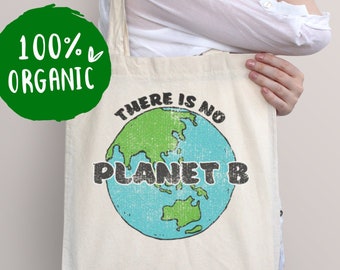 There is no planet B / Eco Tote Bag / Save the planet / Climate change / Vegan art