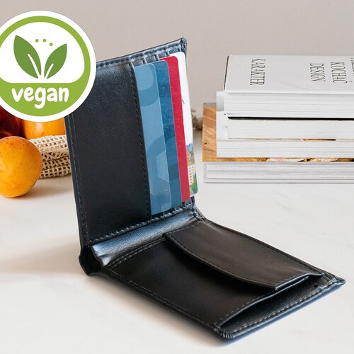 Personalized Wallet Vegan Leather Gift for Him Wallet Etsy