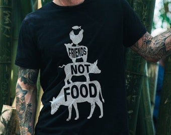 Friends Not Food Vegan Unisex T-Shirt, Vegan Tee, Vegan Gift for men, Vegan Gift, Vegan Christmas Gift