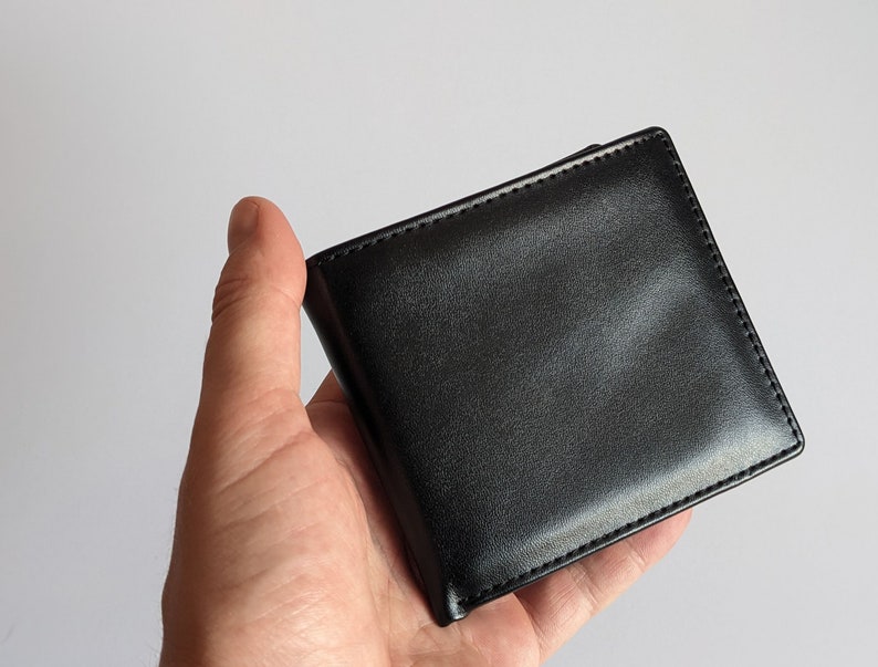 Mens Vegan Wallet, Coin Pocket, Minimalistic Wallet, Vegan Leather Wallet, Anniversary Gift, Boyfriend Gift, Gift for Dad, Gift for him image 7