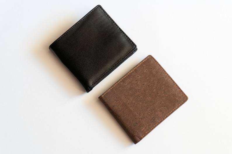Mens Vegan Wallet, Coin Pocket, Minimalistic Wallet, Vegan Leather Wallet, Anniversary Gift, Boyfriend Gift, Gift for Dad, Gift for him image 5