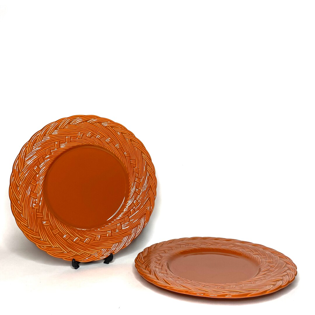 Este Ceramiche Plate Chargers Basket Weave Orange Rust Color Etsy