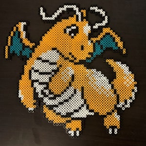 Dragonite Perler Bead Art
