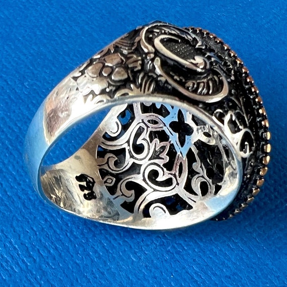 Double Headed Eagle Sterling Silver Ring - Size 10 - image 5