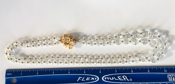 NAPIER Double Strand Crystal and Gold Tone Bead N… - image 6
