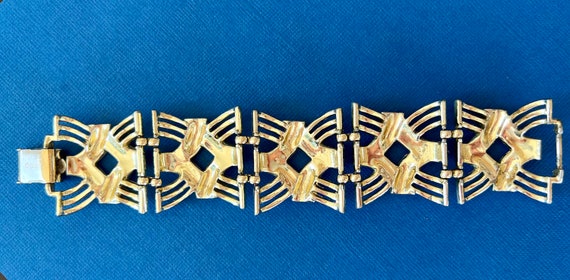 CORO Vintage 1950's Silver Tone Link Bracelet - image 3