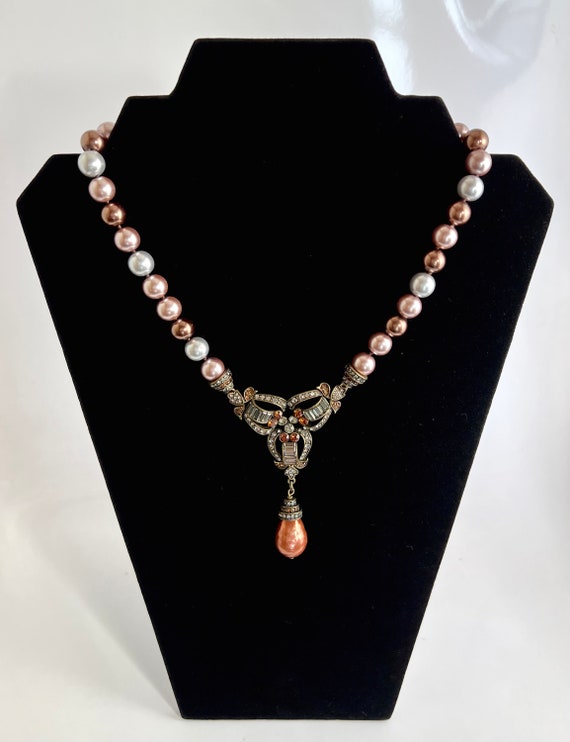 HEIDI DAUS Faux Pearl and Rhinestone Necklace