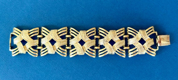 CORO Vintage 1950's Silver Tone Link Bracelet - image 2