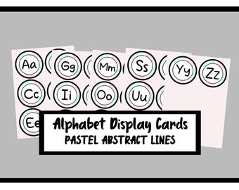 BRIGHT ABSTRACT LINES Classroom Alphabet Display Cards - Etsy