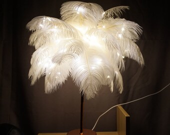 shabby chic feather table lamp