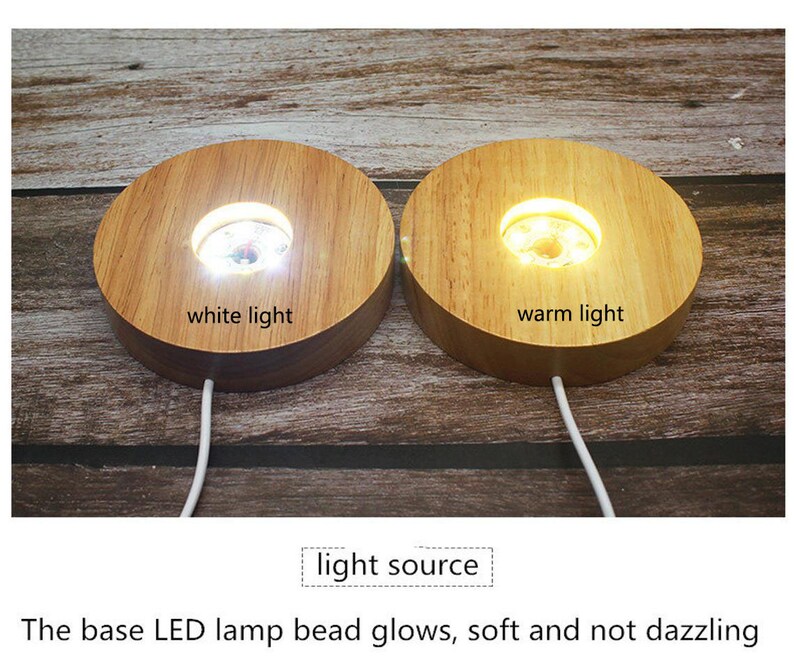 Handmade DIY night light base Luminous wooden LED lamp holder Etsy