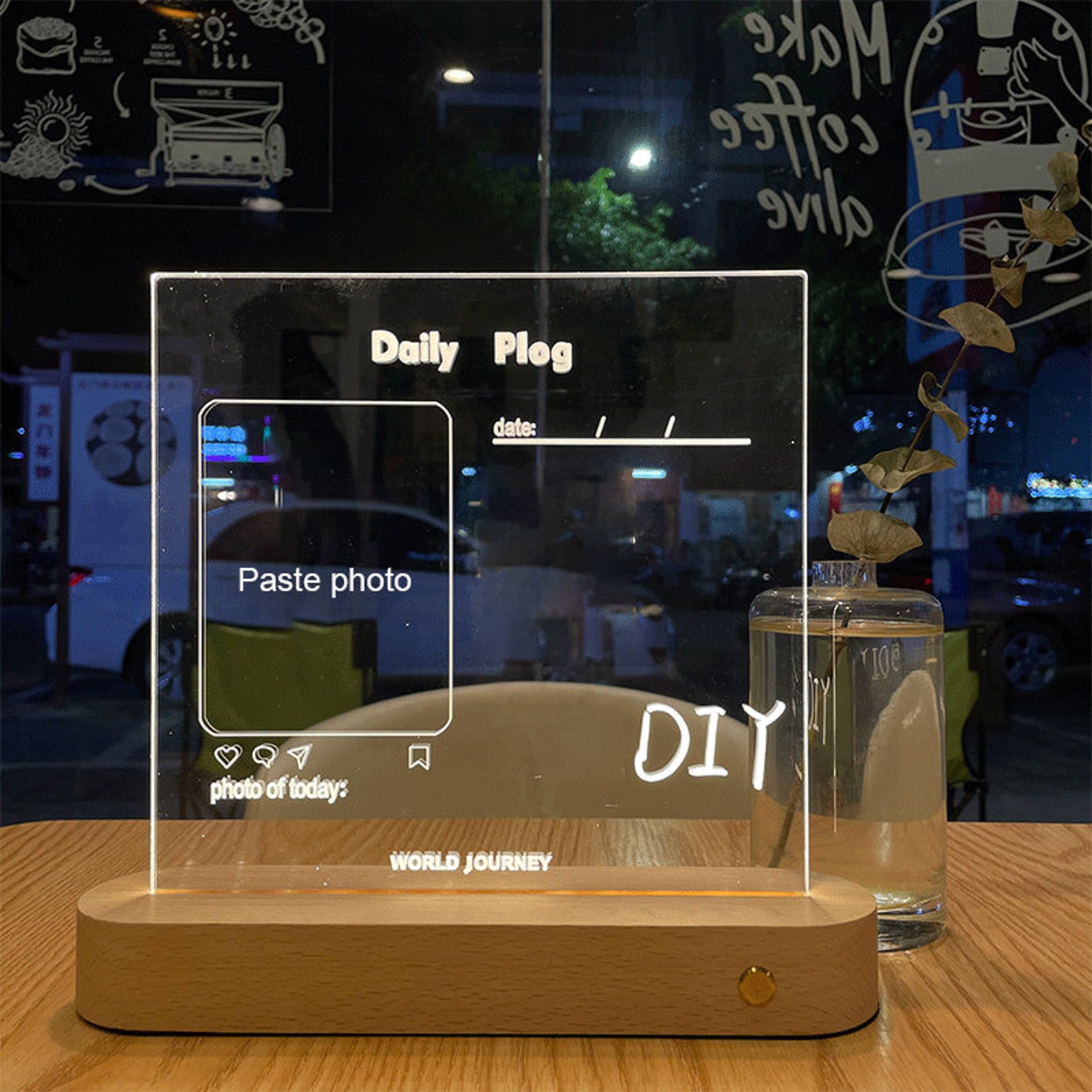 Simple luminous acrylic note board erasable message board home Etsy