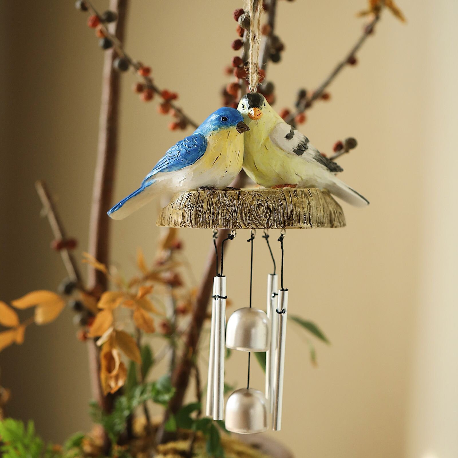 Handmade wooden wind chimes outdoor garden bird wind chimes Etsy